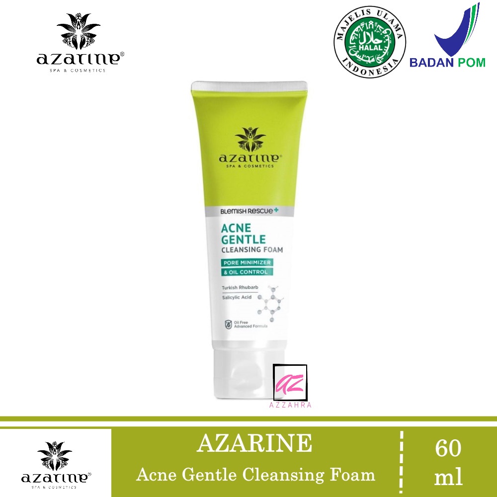 AZARINE Anti Acne Paket Cleanser &amp; Moisturizer - 2pcs ( Acne Gentle Cleanser &amp; Moisturizer ) ORIGINAL BPOM