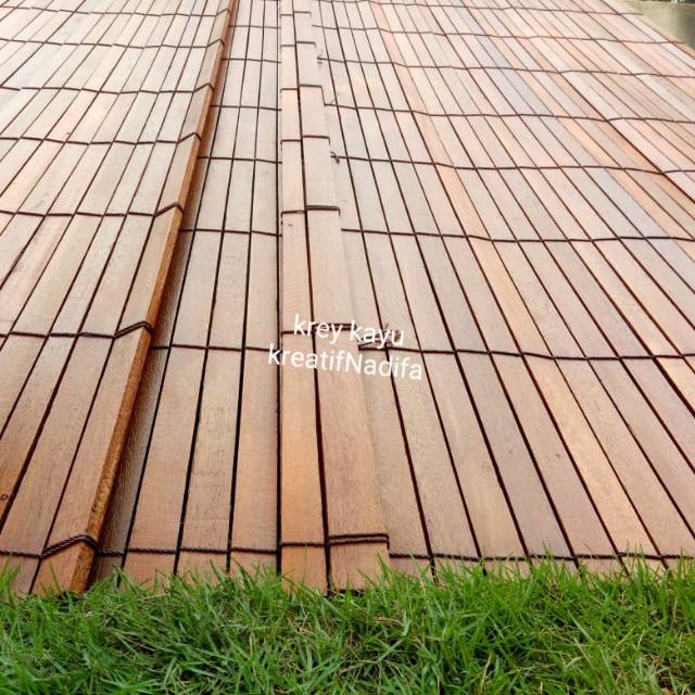 Tirai kayu / krey kayu outdoor / kerai kayu / kirai kayu / kerei / krei / gorden ukuran  300cmX200cm