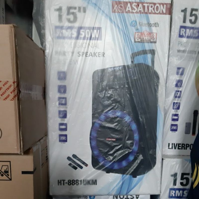 SPEAKER 15" INCH ASATRON HT8881UKM PLUS 2 MIC