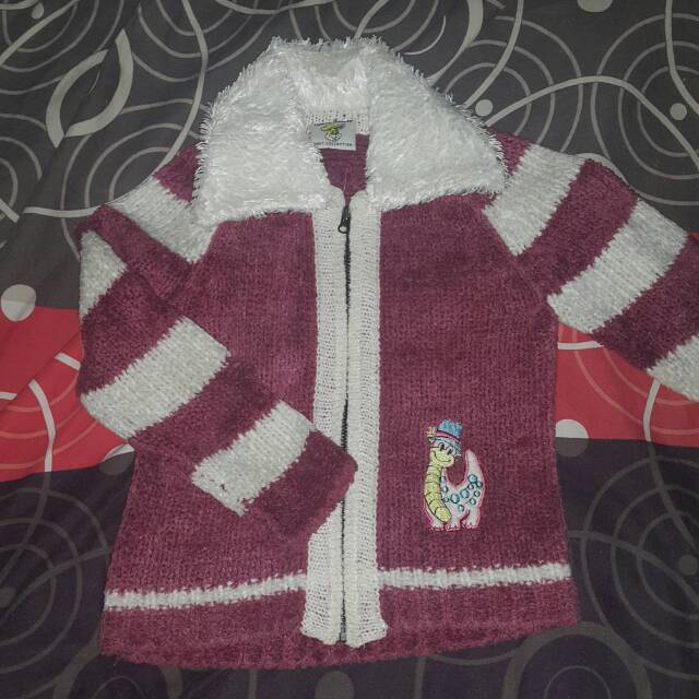 Preloved sweater jaket bulu rajut anak
