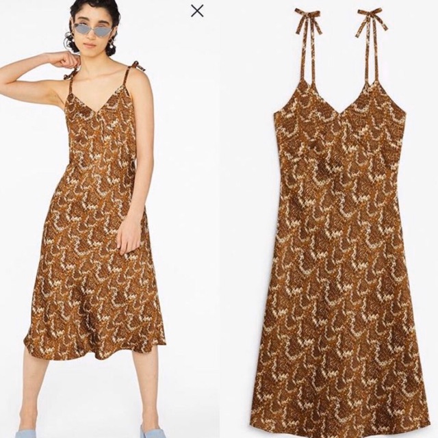 NEW - MONKI Classic Snakeskin Print Slip Dress [Original]