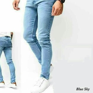  CELANA  JEANS  PRIA  SLIM FIT STREET PANJANG BLUE ICE KECE 