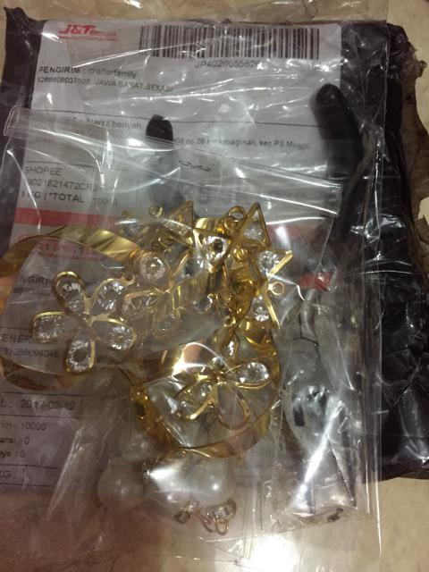 Juntai Bunga Emas Gold | Pita Diamond Bahan Craft