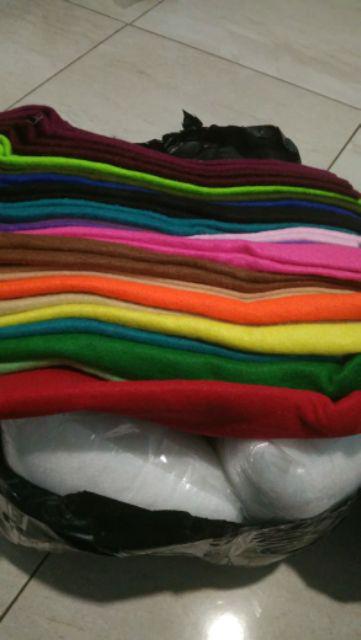 Kain Flanel Paket 19 Warna (ukuran Besar 50cmx45cm)