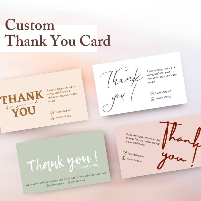 Thank You Card, Custom Thank You Card Aestetic