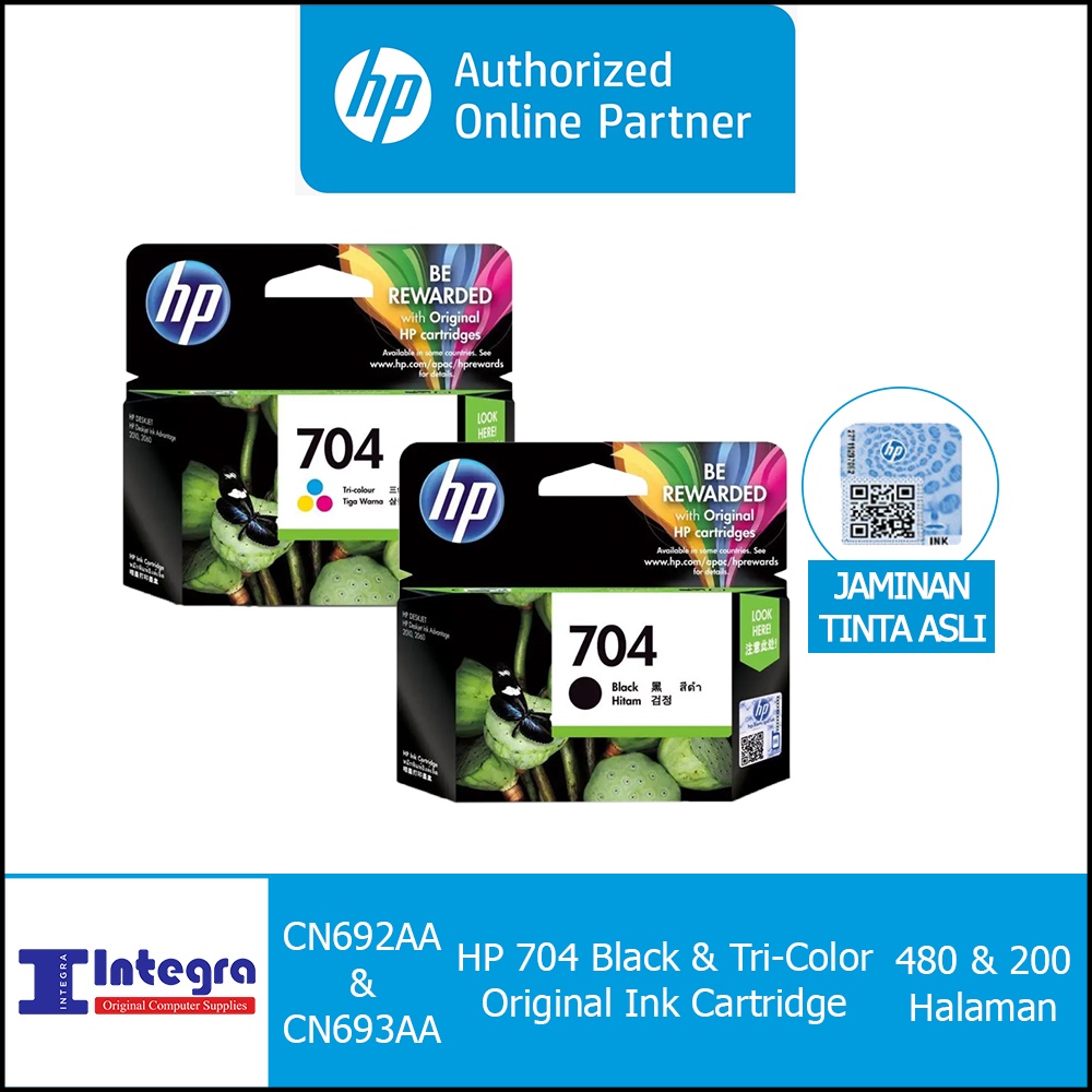 Tinta HP 704 Set (Black &amp; Colour) Original Cartridge