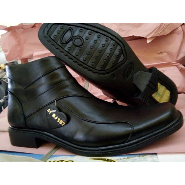 SEPATU KULIT ASLI SEPATU PRIA PDH BOOTS POLRI/TNI/SECURITY/DINAS/KERJA/KANTOR/PNS/ASN