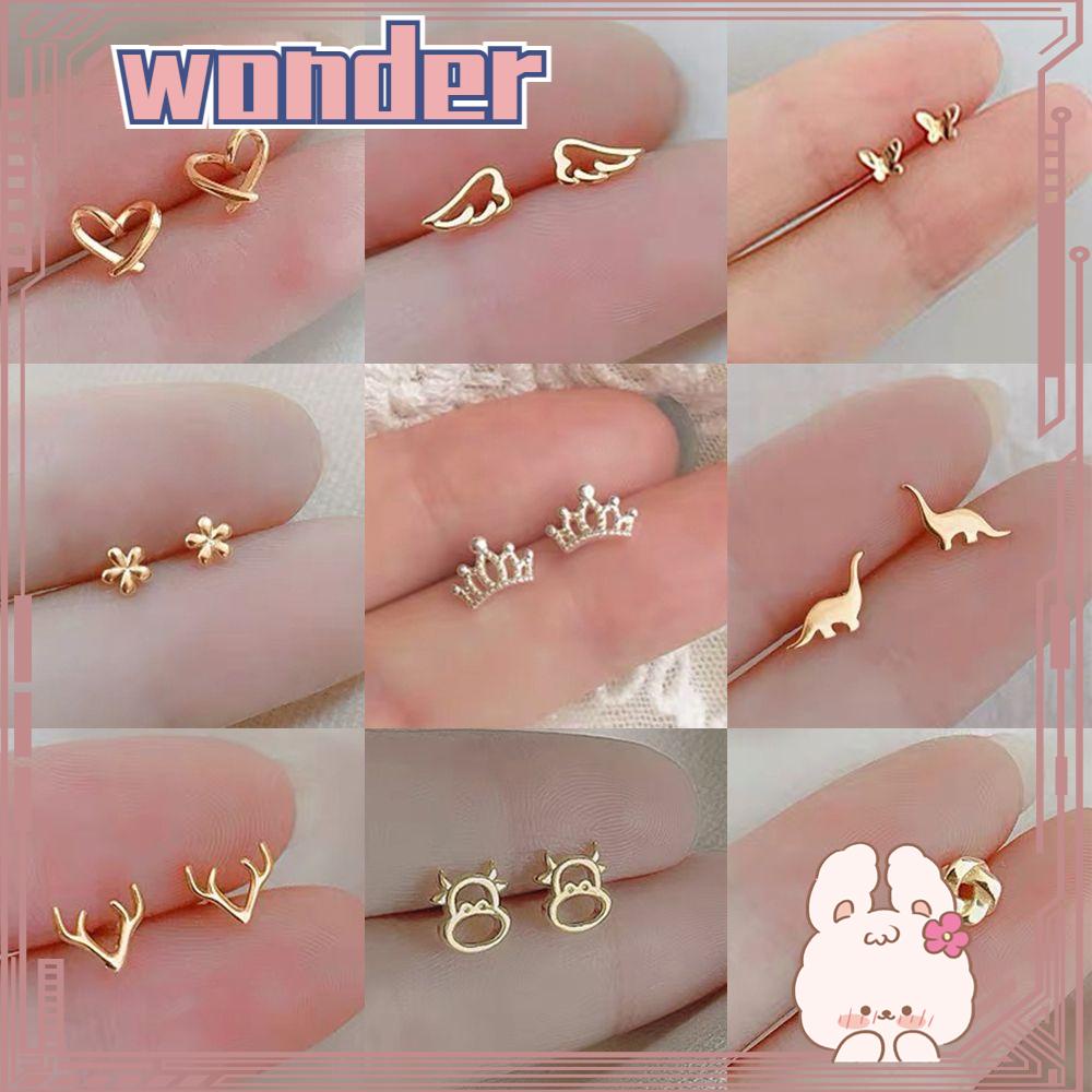 Anting Stud Hypoallergenic 925 Silver Bentuk Dinosaurus Kupu-Kupu Untuk Wanita Butterfly