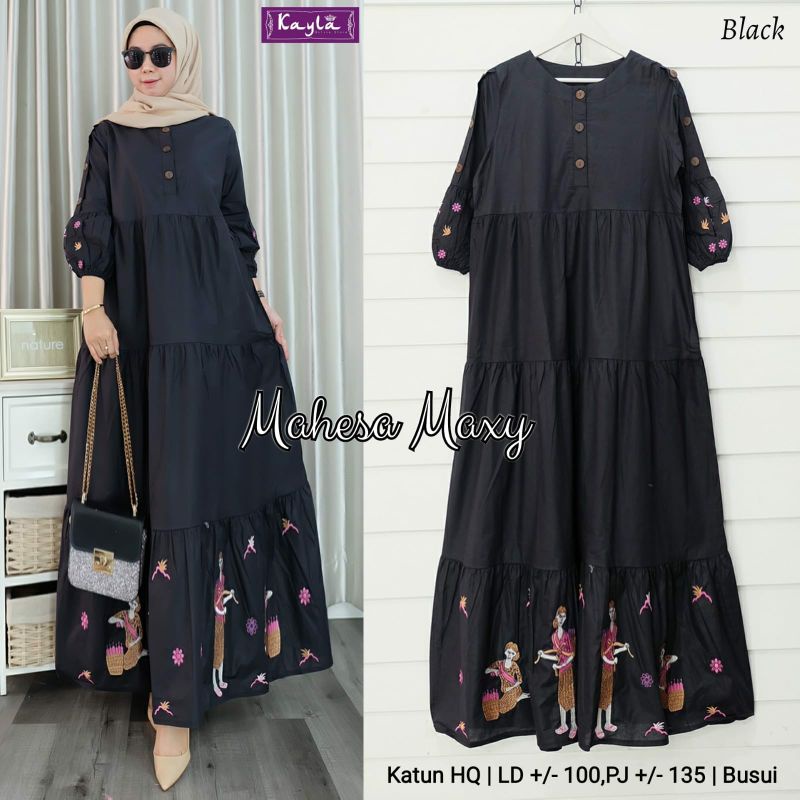 Gamis polos mahesa maxy katun LD 100 BUSUI