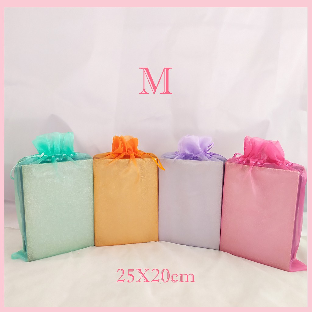 [SIZE M] Tas Serut ORGANZA organdi tempat serahan buku yasin hampers parcel kantong serut