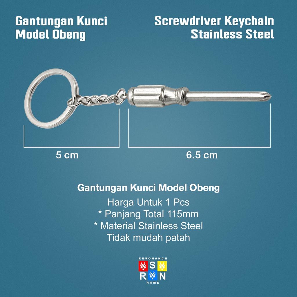 Gantungan Kunci Model Obeng / Screwdriver Keychain Resonance Home