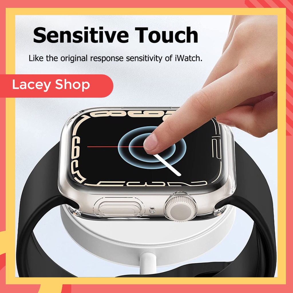 Full Cover Transparent Shell 360° Protective Case APPLE WATCH iWatch S7 TPU Soft Case 41mm 45mm S1~S6