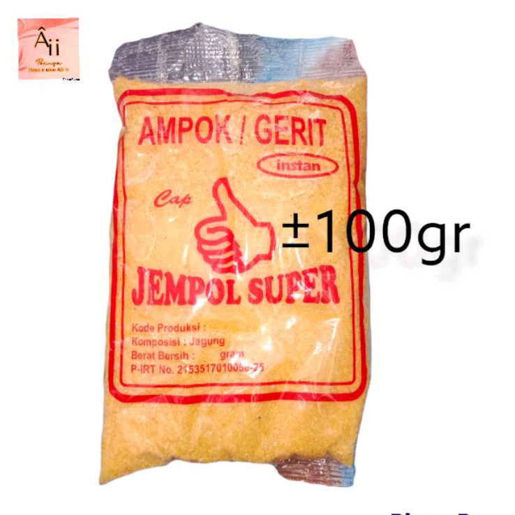 

ampok / mpok / gerit campuran nasi jagung ±100gr instan cap jempol terbuat dari jagung 100%