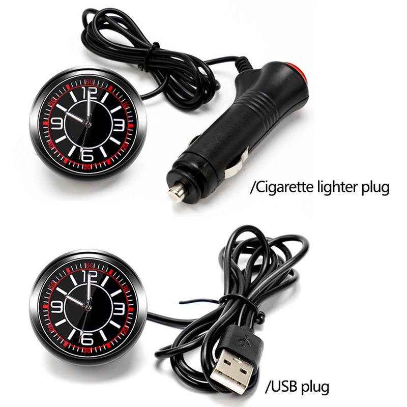 TK Car Dashboard Clock Quartz Luminous Clock Glass Mirror Automotive Clock Accessories