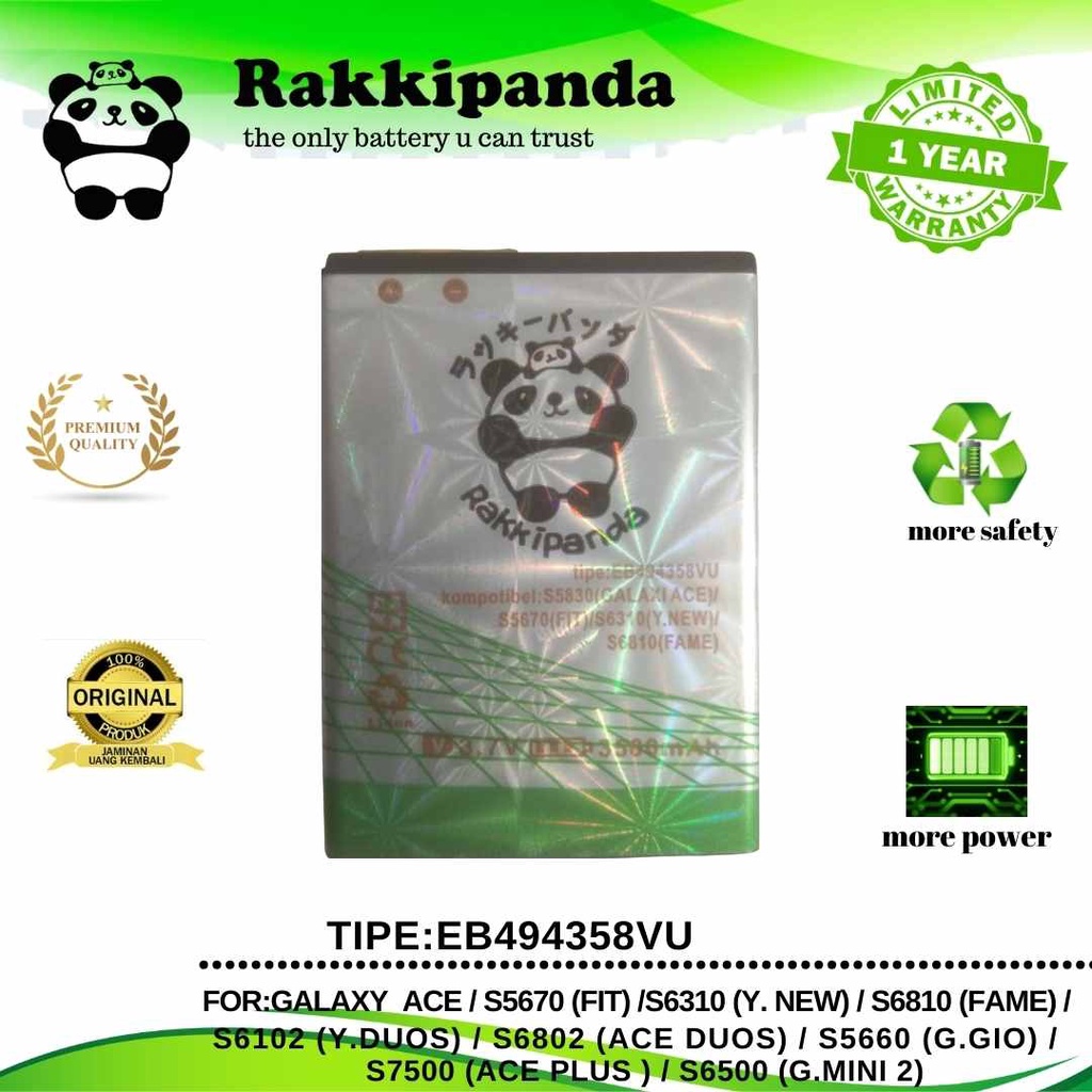 RakkiPanda - EB494358VU Samsung Ace S5830 / Young New S6310 / S5670 Fit / S6102 Young Duos / S6810 F