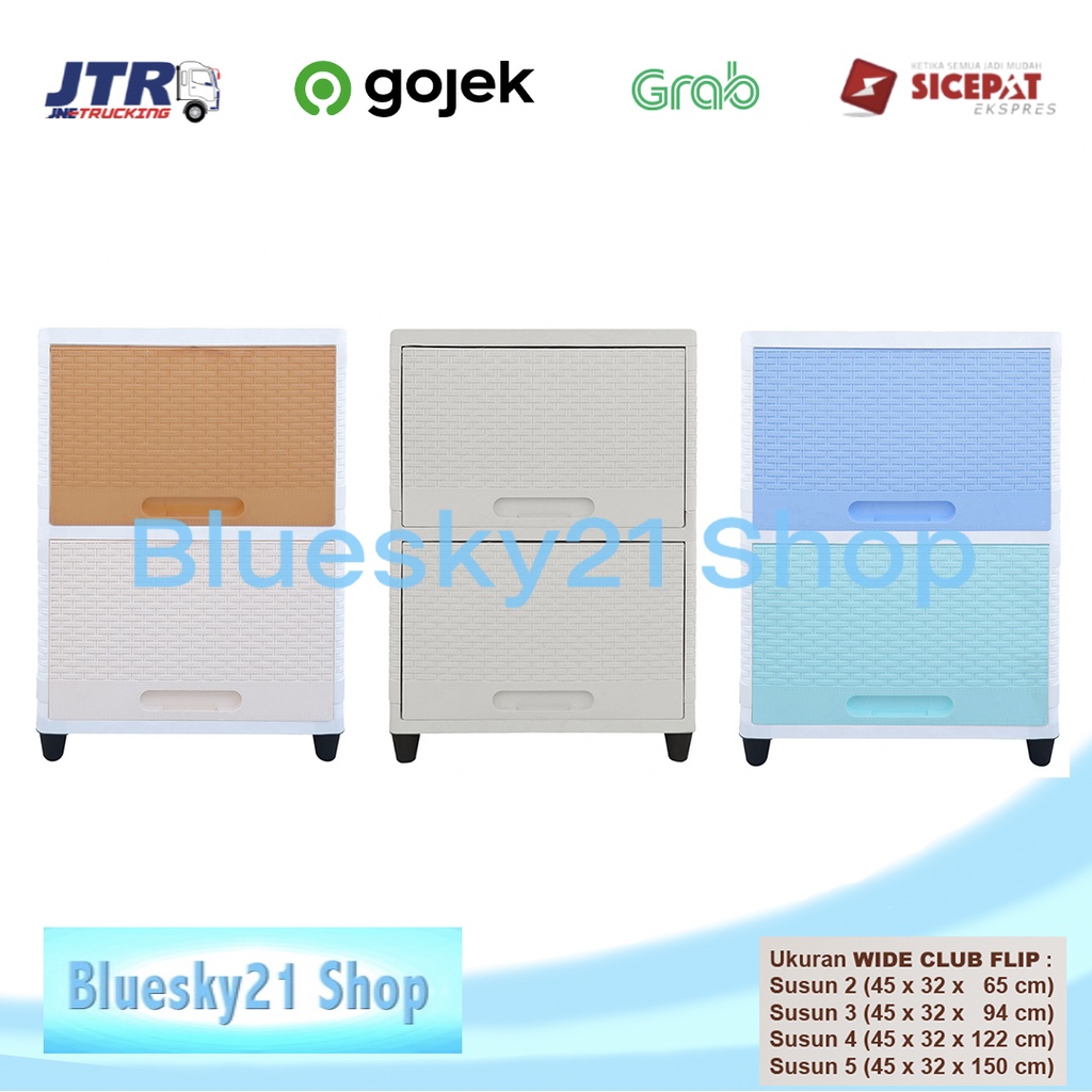 WIDE CLUB FLIP 2 SUSUN / LEMARI PLASTIK 2 SUSUN WIDE CLUB / LEMARI PLASTIK 2 SUSUN MURAH / LEMARI