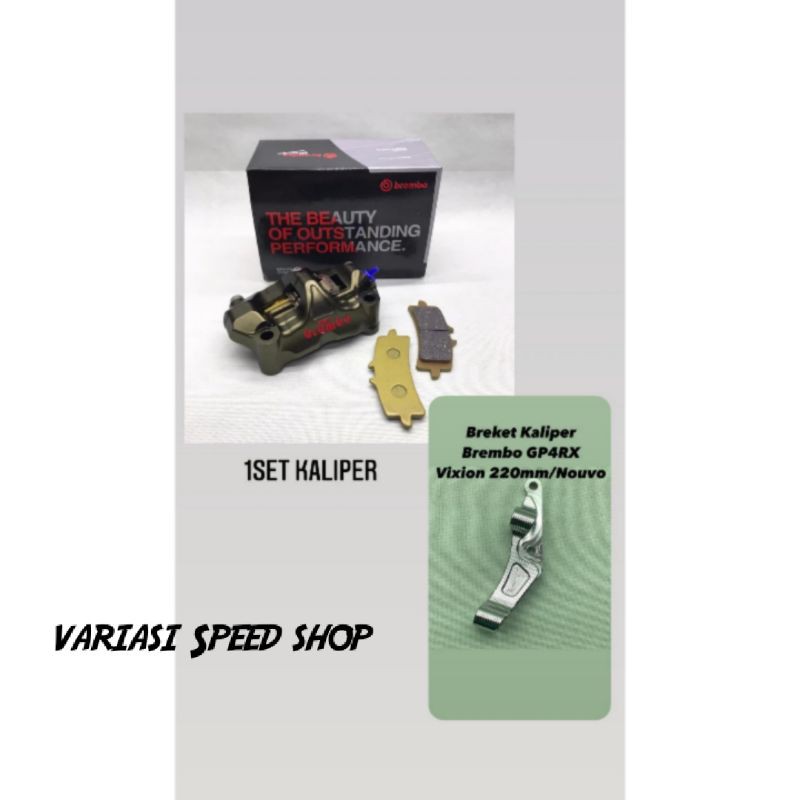 paket breket+kaliper Brembo monoblok 4p piston GP4RX Vixion 220mm nouvo