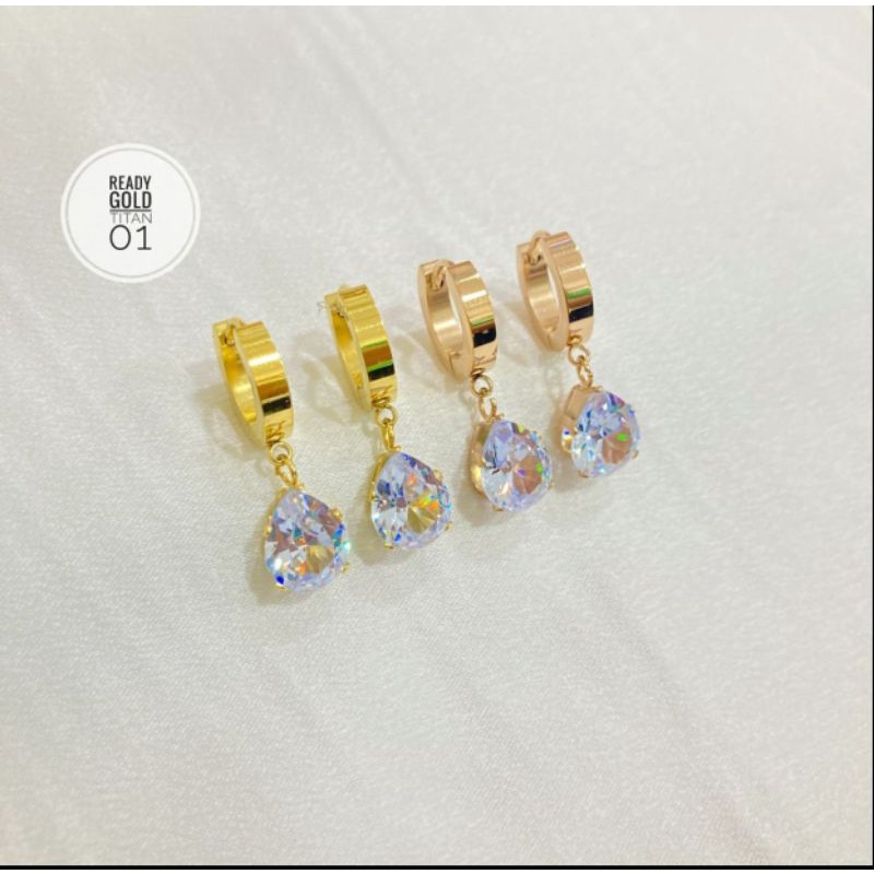 Anting Permata Dewasa Titanium Ready Gold 26072204