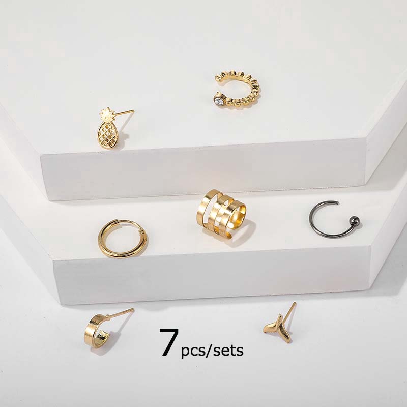 7pcs/sets Alloy Ear Cuff Pinna Lobe Tragus Lobe Piercing