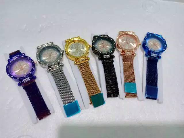 Jam Tangan Wanita Magnetik Motif Baling-Baling Hiasan STRAP RANTAI PASIR