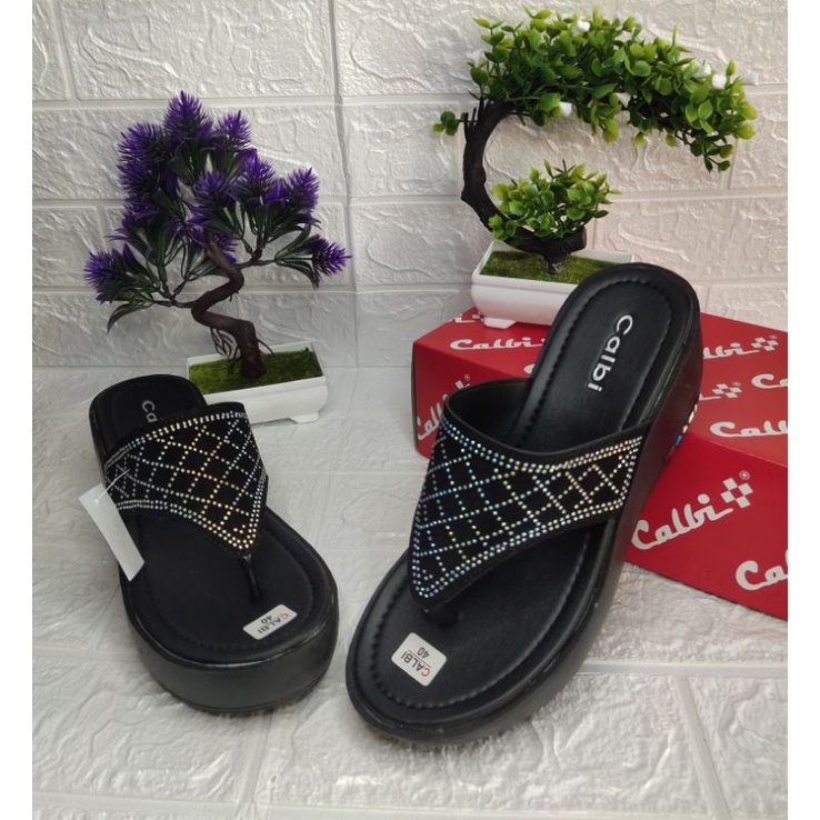 [ BEST SELLER CALBI ORI LOKAL ] SANDAL WEDGES CALBI | SANDAL WEDGES CEWEK | SANDAL JAPIT WEDGES CEWEK | SANDAL CEWEK WEDGES TERLARIS-7
