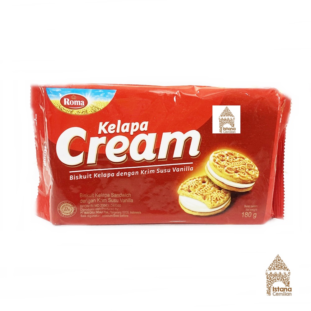 Roma Biskuit Kelapa Cream Ori / Cokelat 180 Gram