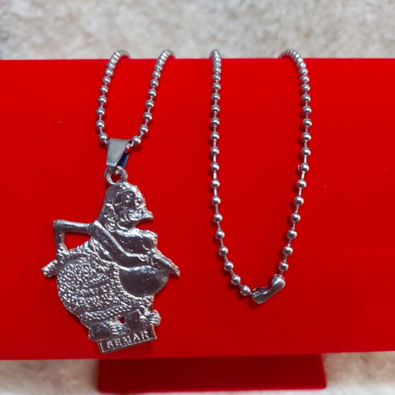 4s Grosir Solo || Kalung MCI Silver pria &amp; Wanita Dengan Liontin Semar || Kalung Silver motif Biji Lada Dengan Liontin Semar