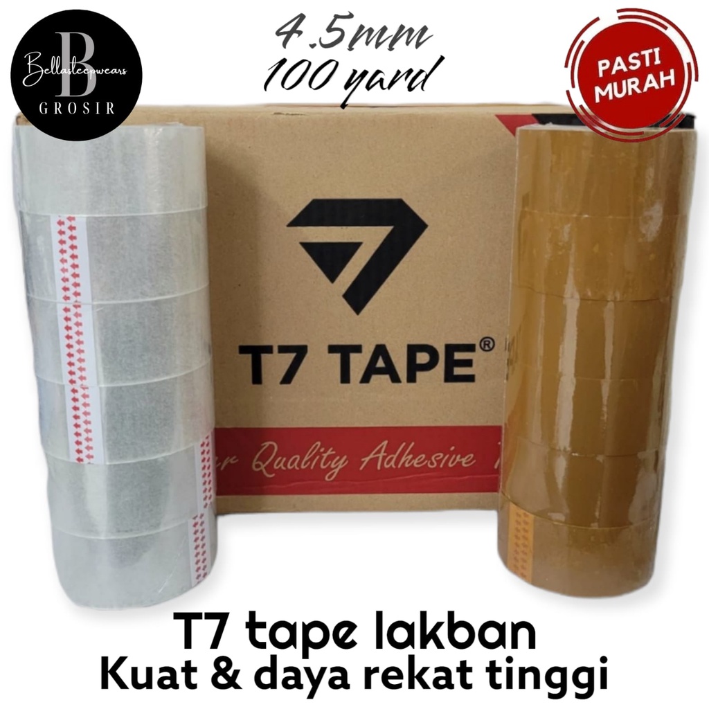 MURAH LEBAY - LAKBAN MAX TAPE T7 TAPE 45 MM X 100 YARD ISOLASI / PLAKBAN / SELOTIP PEREKAT ROLL DAYA REKAT TINGGI - TERMURAH