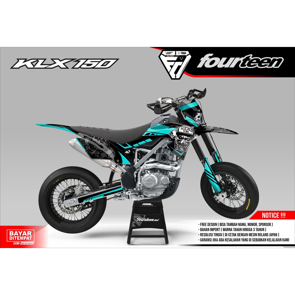 DECAL KLX 150 BF - stiker dekal klx full body custom SUPERMOTO TOSCA