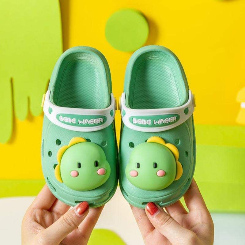Sandal anak laki laki bahan eva motif Dino green / sandal bakpao