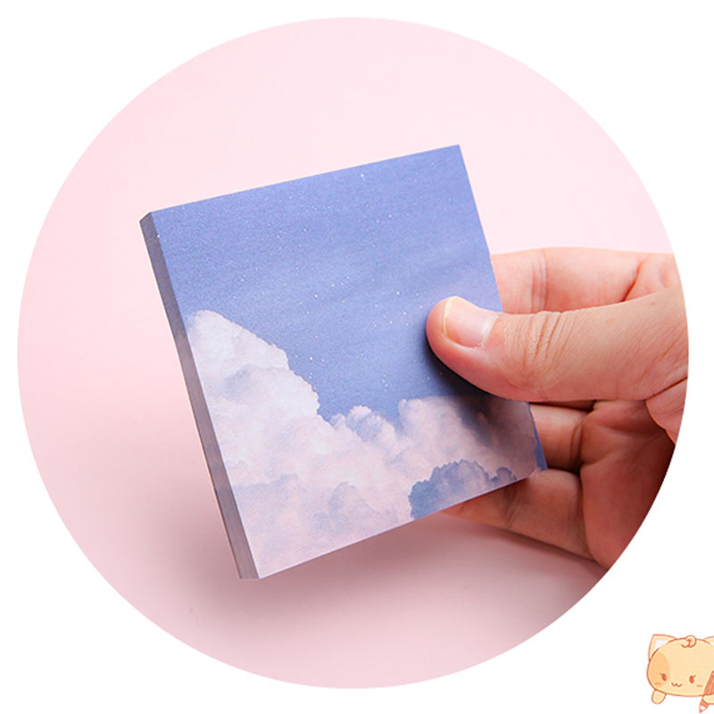 [New Products]80 Sheets Simple Oil Painting Series Sticky Note Creative Calendar Notebook Memo Stickers