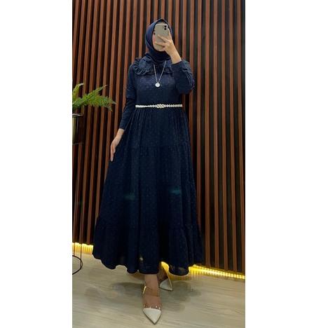 Best Seller.. Midi Dress Wanita Terbaru 2022 Fashion Muslim Wanita Kekinian Ruby Midi Dress Pakaian 