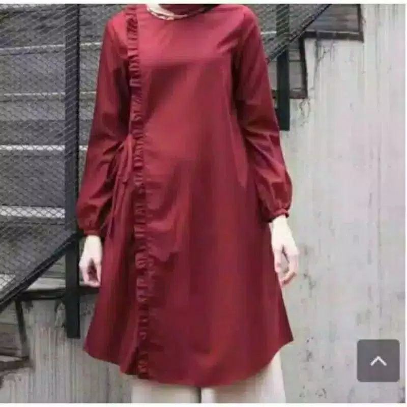 tunik rempel - tunic tunik polos - baju atasan wanita kekinian - baju remaja muslim