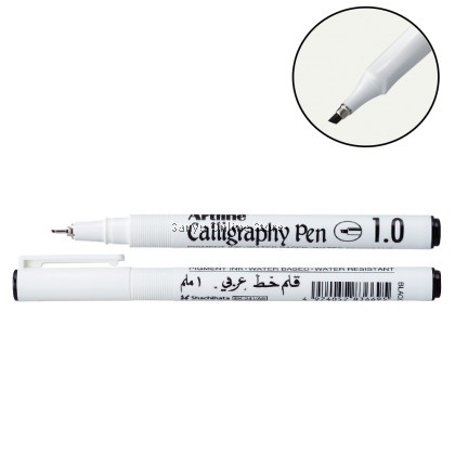 

kaligrafi-perlengkapan- pulpen artline calligraphy pen chisel shape 1.0mm ek-241ab - hitam