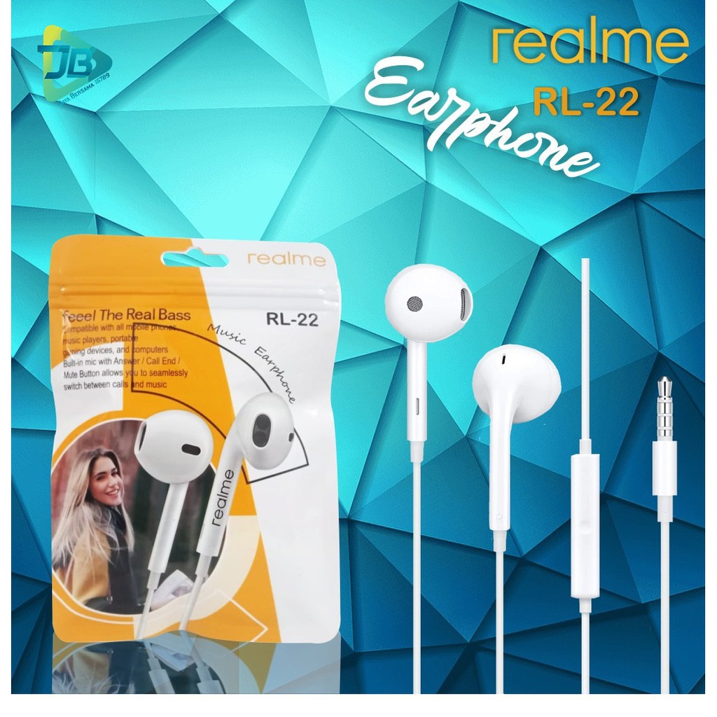 BM087 Headset heasdfree hf ORI REALME RL-22 mega BASS Jack 3.5mm 2 3 5 6 7 8 pro c1 c2 c3 c11 c15 JB3901