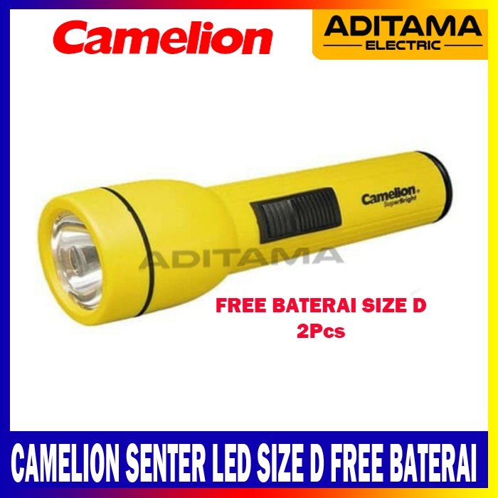 SENTER LED CAMELION FL1L2XBATERAI D|FREE 2 PCS BATERAI CAMELION SIZE D