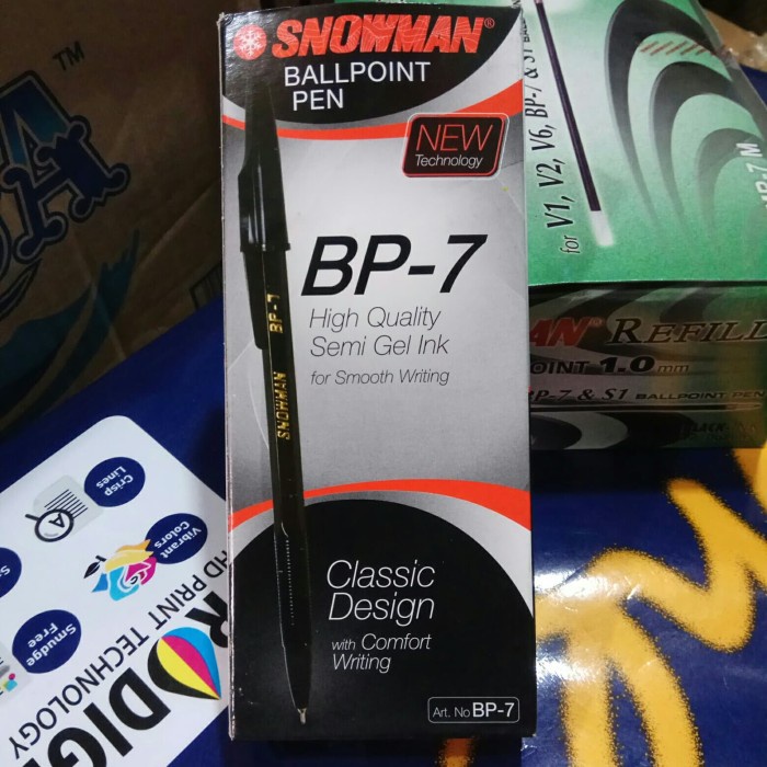 

PROMO Pulpen Snowman BP7 (isi 12 buah) - Hitam