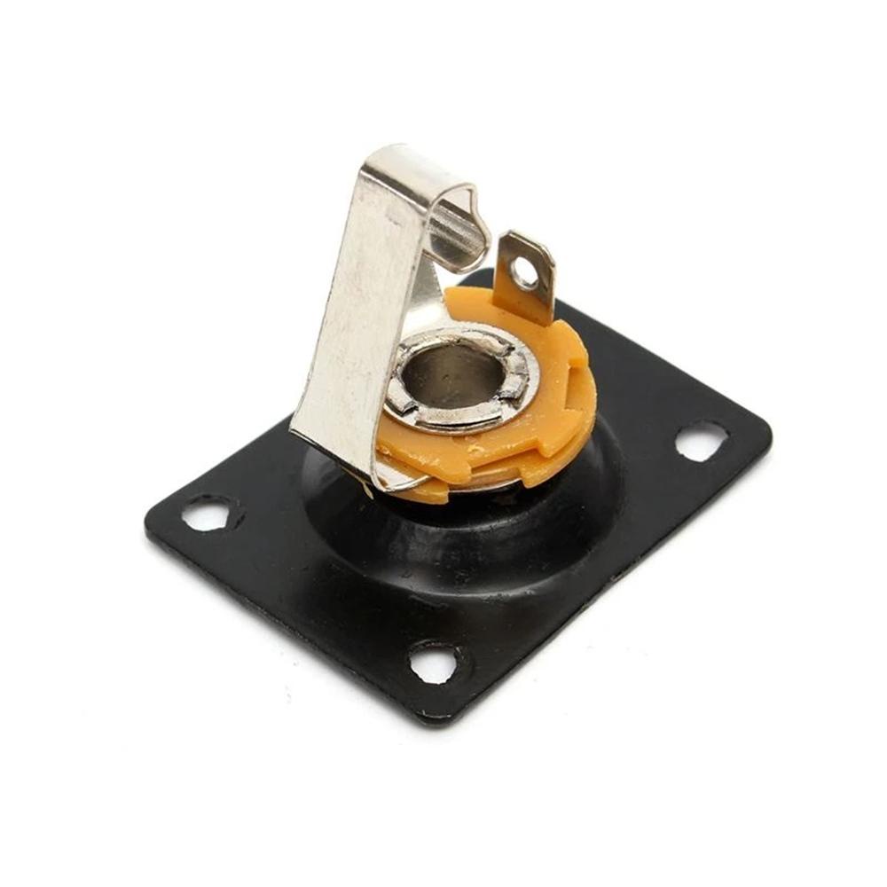 Lanfy Soket Output Bagian Gitar Elektrik Metal Tahan Lama Untuk Plat &amp; Sekrup Jack Gitar Listrik Instrumen Senar Jnput Jack