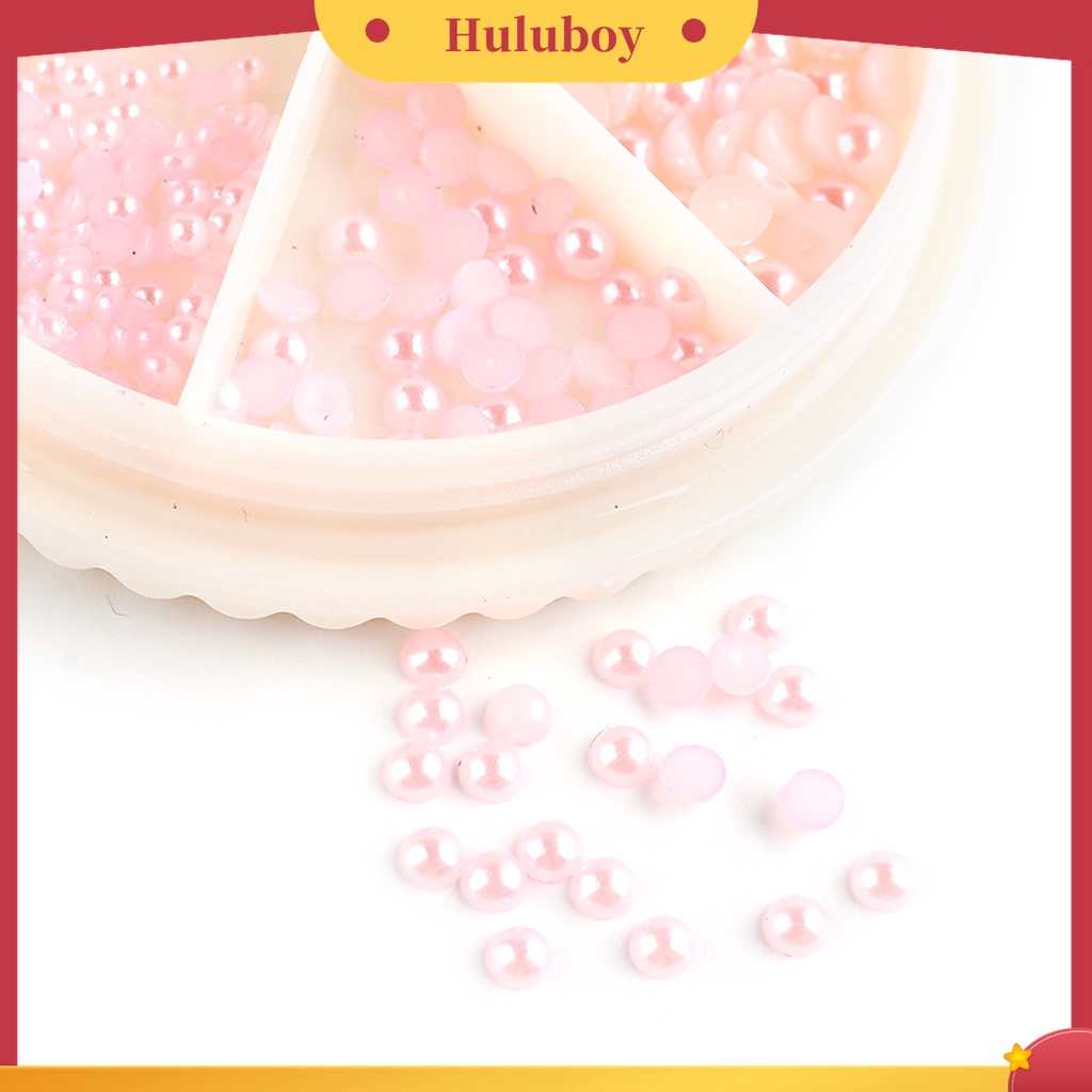 Huluboy Huluboy♡ Mutiara Imitasi Setengah Lingkaran 3D Aneka Warna Untuk Dekorasi Manicurenail Art DIY