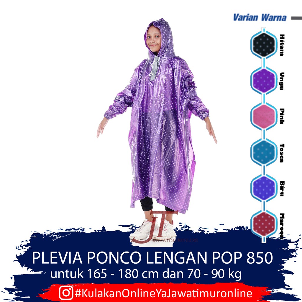 Jas Hujan Ponco Lengan Polkadot Jas Hujan Ponco Polkadot POP 850 PLEVIA