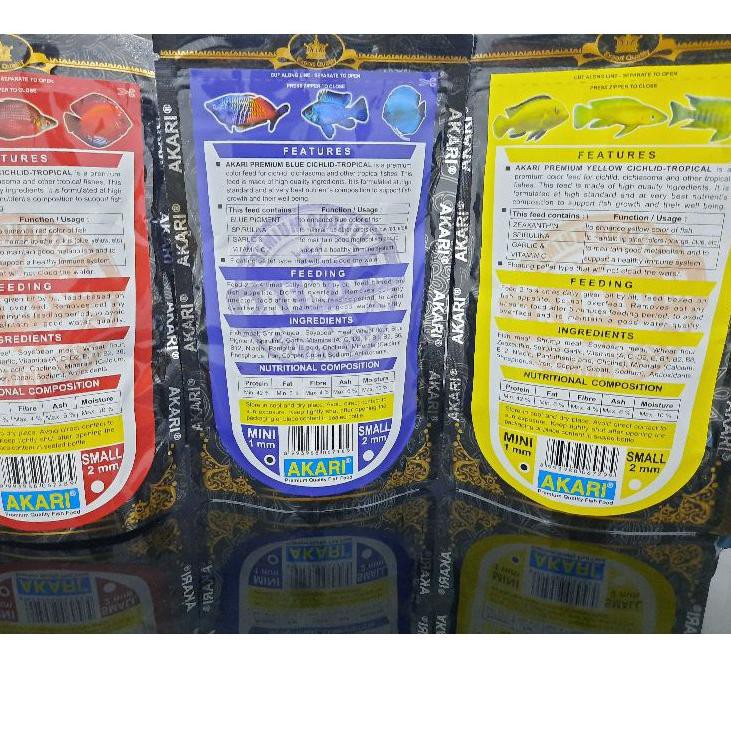 

《ROSTER》 Makanan ikan AKARI PREMIUM RED BLUE YELLOW CHICLID 100GR