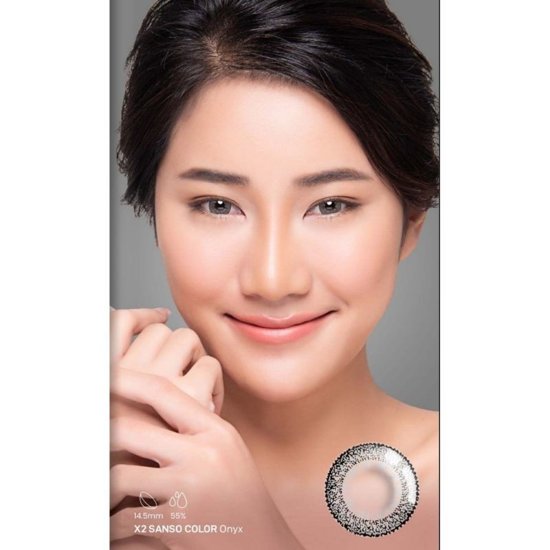 Softlens X2 Sanso Black / NORMAL &amp; MINUS (-0.50 s/d -3.00) EBONY MOCHA EXPRESSO ONYX / By EXOTICON / Softlen Soflens Soflen