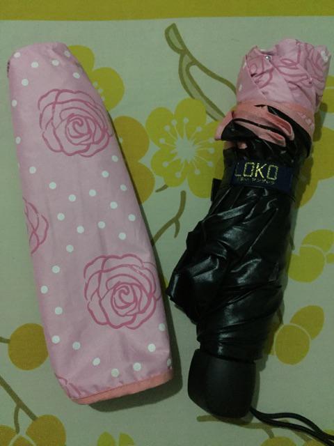 Ombotak Payung Lipat Loko Rose. Mawar Motif Fashion Mewah Cantik Teduh