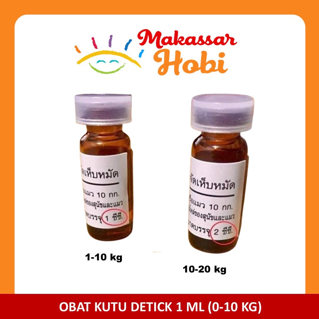 Obat Tetes Kutu DETICK Kucing Anjing Kelinci Hewan 1ml (0-10 kg)