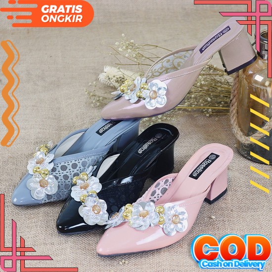 (Bisa Cod) High Heels 9Cm Mewah Sendal Hak Tinggi Hils Wanita H 02 36 40 Sandal Hak Tahu Wanita 3Cm/