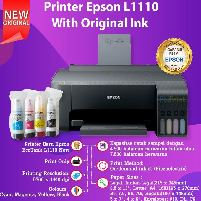 Printer Epson EcoTank L1110 L 1110 Pengganti Epson L310 Print Only
