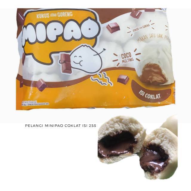 

Mipao coklat bakpao mini isi coklat lumer isi 30s 510gr pelangi minipao