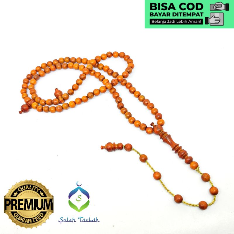 Tasbih Secang Super Size 6mm, Motif Bulat Isi 99 Butir_Bisa COD