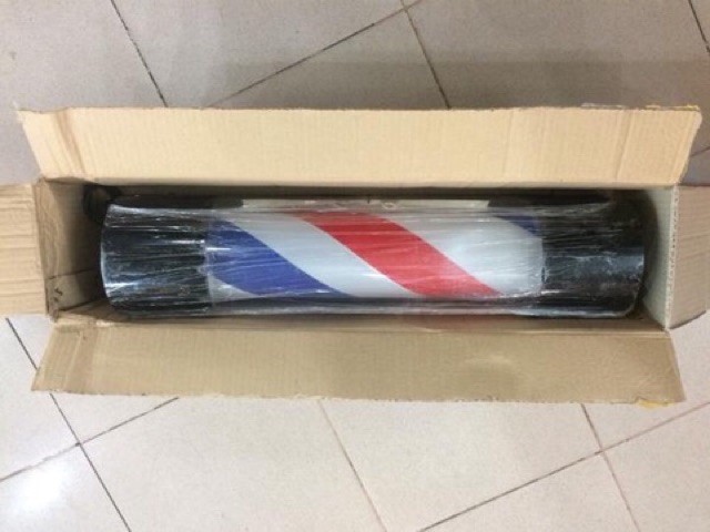 Lampu Barber Pole salon Barbershop menyala dan berputar