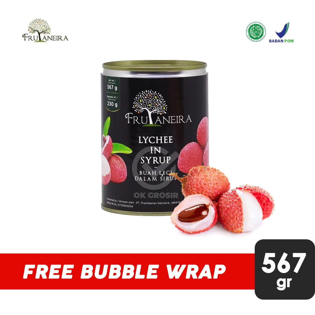 

Frutaneira Lychee in Syrup / Buah Leci dalam Sirup (Kaleng 567 gr)